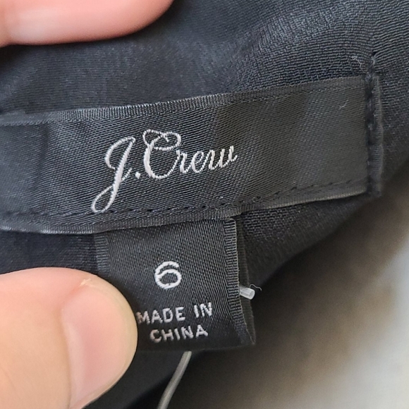 NWT J. Crew Black Tiered Swiss Dot Long Sleeve Dress - Picture 9 of 10